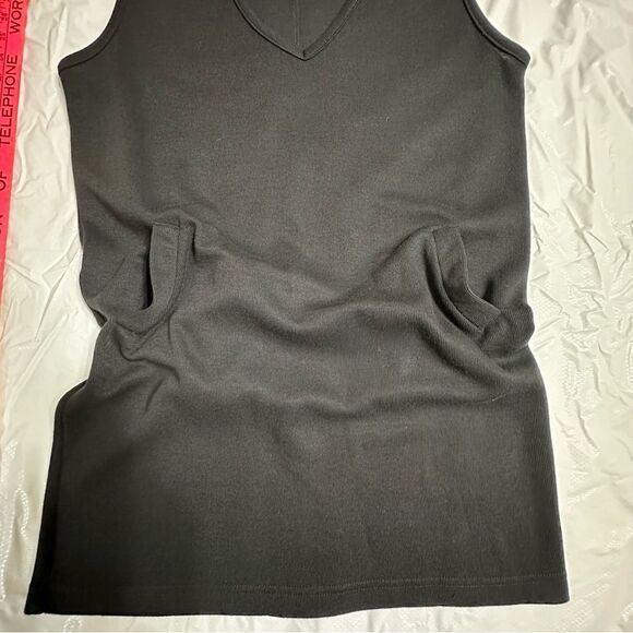 Vintage Sag Harbor Black Sleeveless Knitted V-Neck Tank Dress Size Medium - Picture 7 of 10